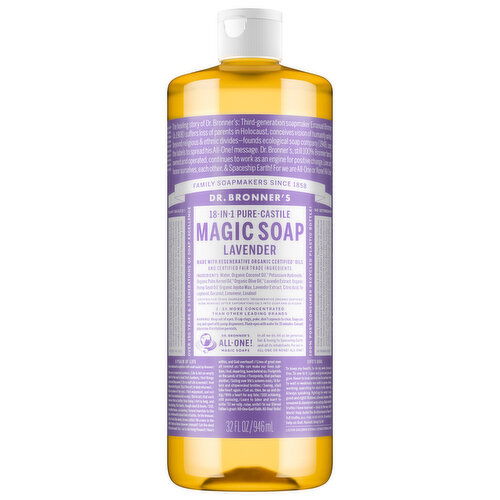 Dr. Bronner's Magic Soap, Pure-Castile, 18-in-1, Lavender