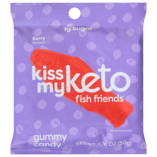 Kiss My Keto Gummy Candy, Berry Flavored, Fish Friends - 1.76 Ounce