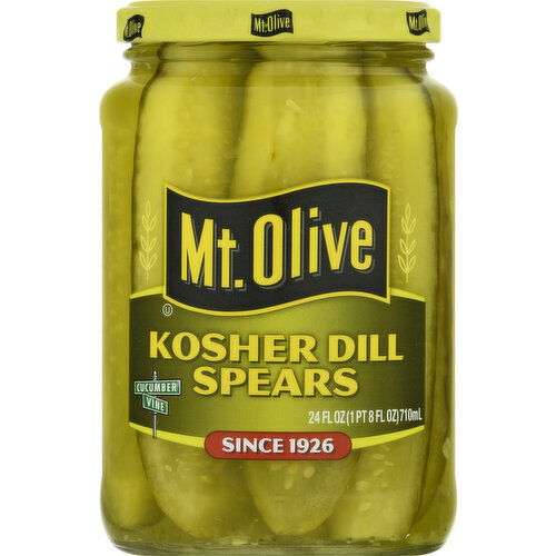 Mt Olive Kosher Dill Pickle Spears - 24 Fluid Ounce