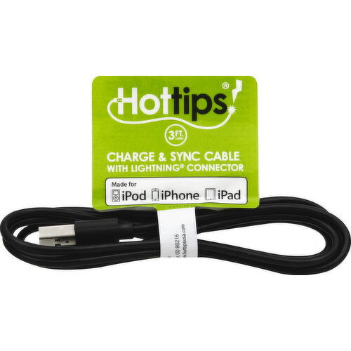 Hottips Cable, Charge & Sync, 3 Feet Long