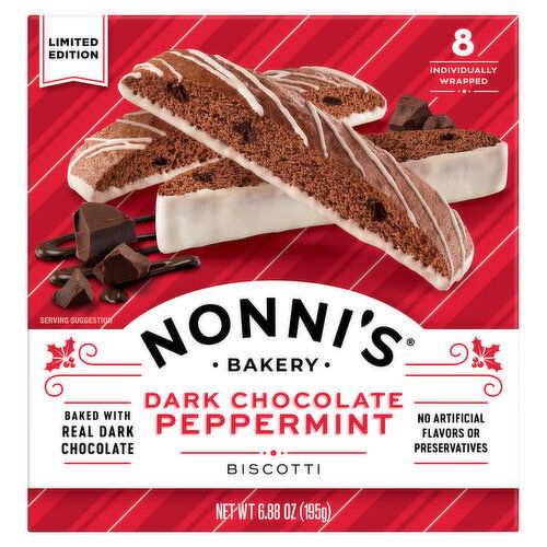 Nonni's Biscotti, Dark Chocolate Peppermint