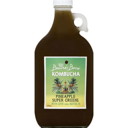 Buddhas Brew Kombucha, Pineapple Super Greens