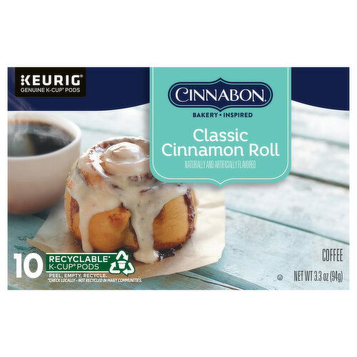 Cinnabon Coffee, Classic Cinnamon Roll, K-Cup Pods