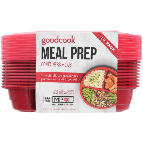 Goodcook Containers + Lids, Meal Prep, 10 Pack