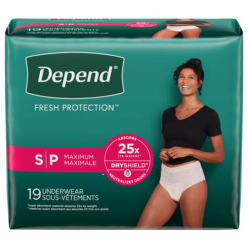 Depend Underwear, Maximum, Small