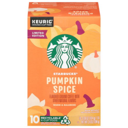 Starbucks Coffee, Ground, Pumpkin Spice, K-Cup Pods