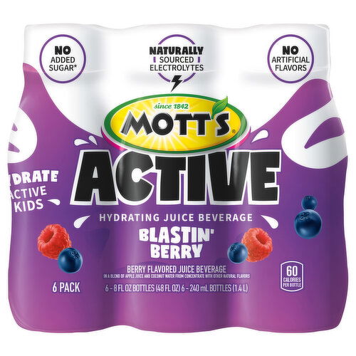 Mott's Juice Beverage, Blastin' Berry, 6 Pack