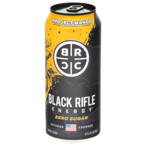 Black Rifle Coffee Company Zero Sugar Project Mango Energy Drink - 16 Fluid Ounce