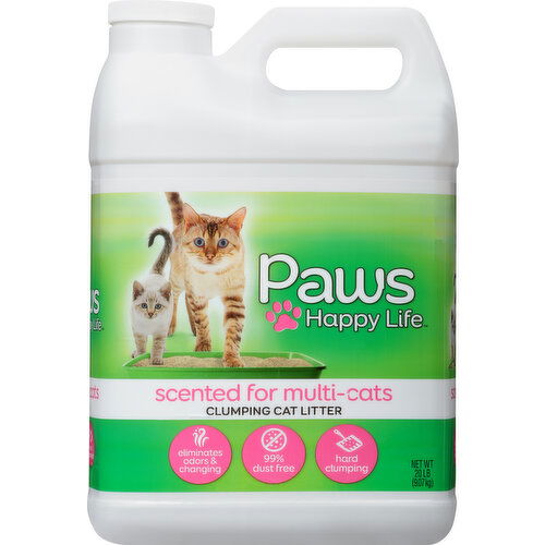 Paws Happy Life Clumping Cat Litter, Scented for Multi-Cat