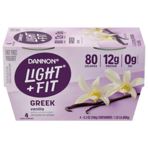 Dannon Yogurt, Fat Free, Vanilla, Greek