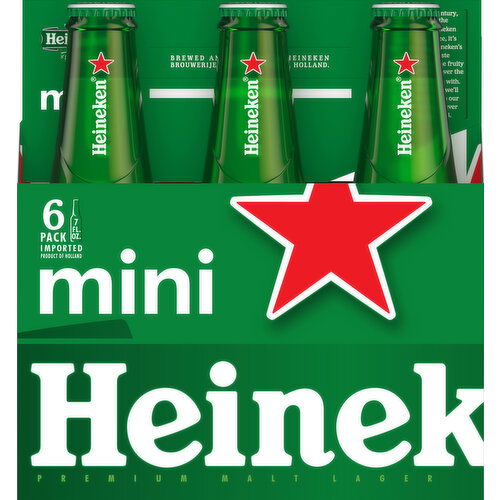 Heineken Beer, Mini, 6 Pack