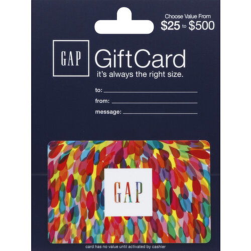 Gap Gift Card, $25 to $500