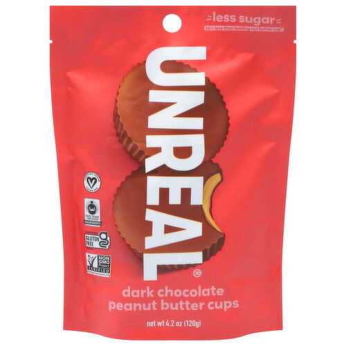 Unreal Peanut Butter Cups, Dark Chocolate - 4.2 Ounce