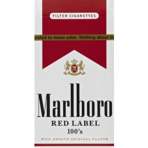 Marlboro Cigarettes, Filter, Red Label, 100's - 20 Each