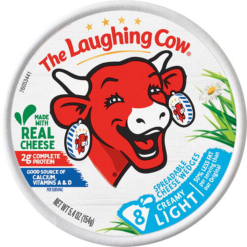 The Laughing Cow Creamy Light Spreadable Cheese Wedges, 8 pack (5.4 oz)