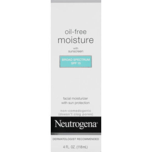 Neutrogena Facial Moisturizer with Sun Protection, Oil-Free Moisture, Broad Spectrum SPF 15