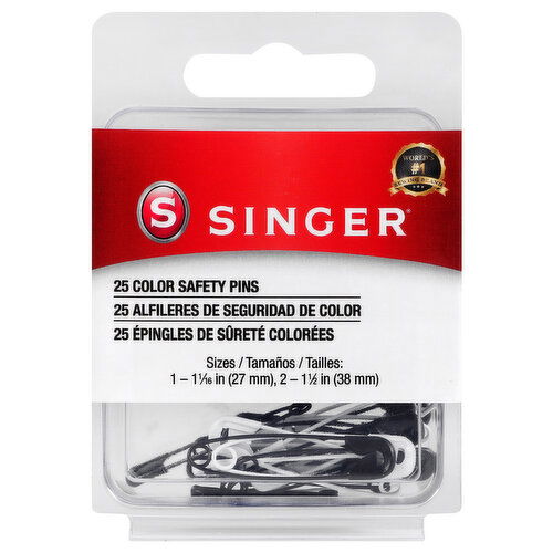 Singer Color Safety Pins - 25 Each