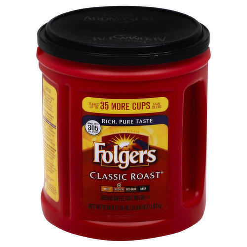 Folgers Coffee, Ground, Medium, Classic Roast