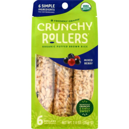 Friendly Grains Crunchy Rollers, Mixed Berry