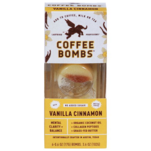 Ladybird Provisions Coffee Bombs, Vanilla Cinnamon - 6 Each