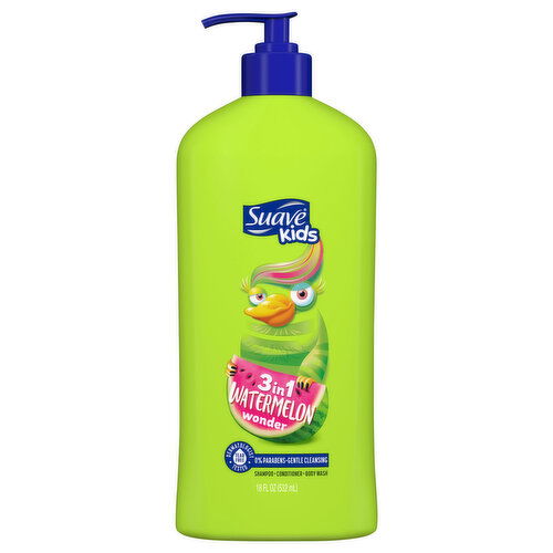 Suave Kids Shampoo/Conditioner/Body Wash, 3in1, Watermelon Wonder