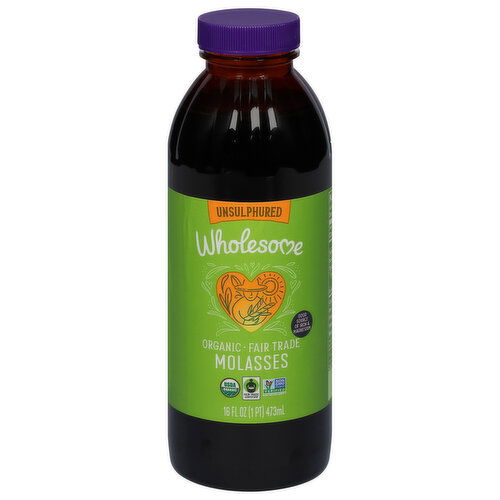 Wholesome Molasses, Organic, Unsulphured - 16 Fluid Ounce