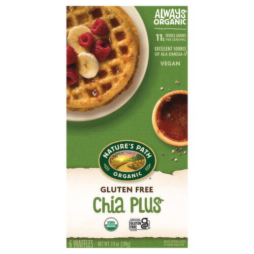 Nature's Path Organic Waffles, Gluten Free, Chia Plus