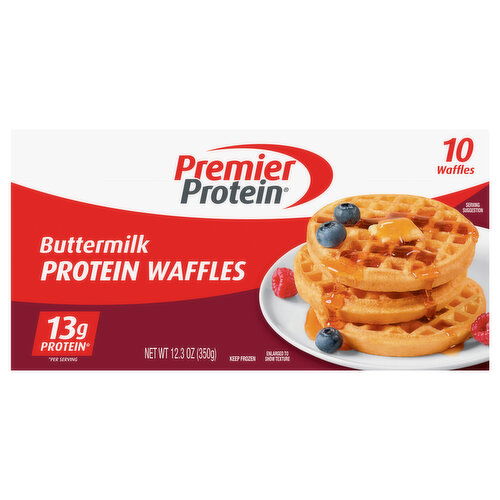 Premier Protein Buttermilk Protein Waffles - 10 Each