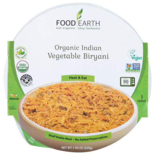 Food Earth Vegetable Biryani, Organic, Indian