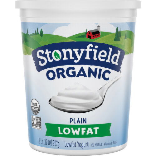 Stonyfield Organic Yogurt, Lowfat, Organic, Plain