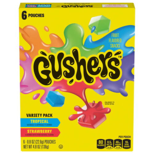Gushers Tropical/Strawberry Fruit Flavored Snacks Variety Pack - 6 Each