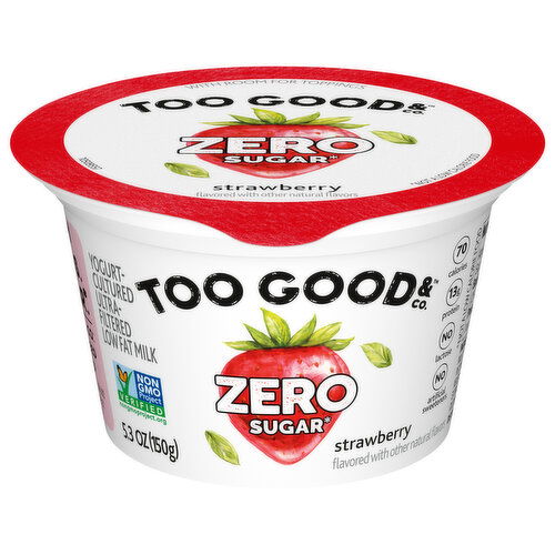 Too Good & Co. Yogurt, Zero Sugar, Strawberry