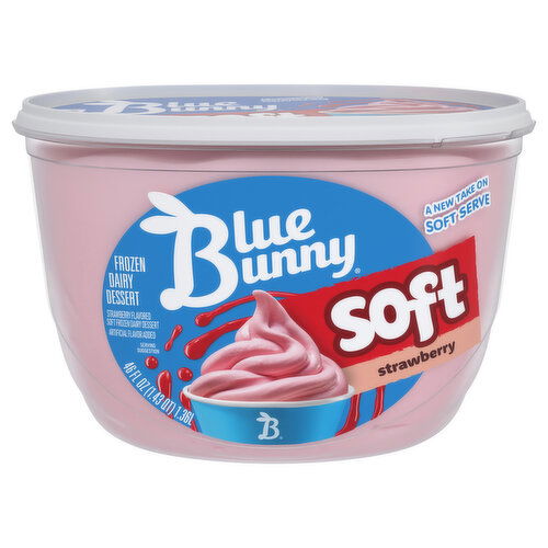 Blue Bunny Frozen Dairy Dessert, Strawberry, Soft