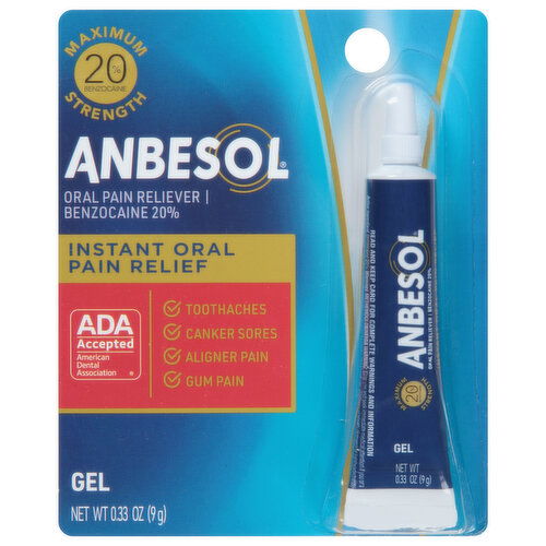 Anbesol Maximum Strength Gel, Instant Oral Pain Relief