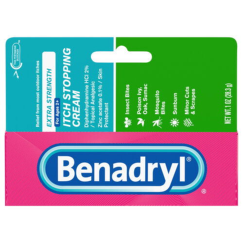 Benadryl Itch Stopping Cream, Extra Strength, for Ages 2+