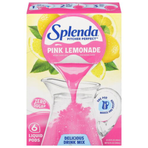 Splenda Drink Mix, Zero Sugar, Pink Lemonade, Delicious, Liquid Pods