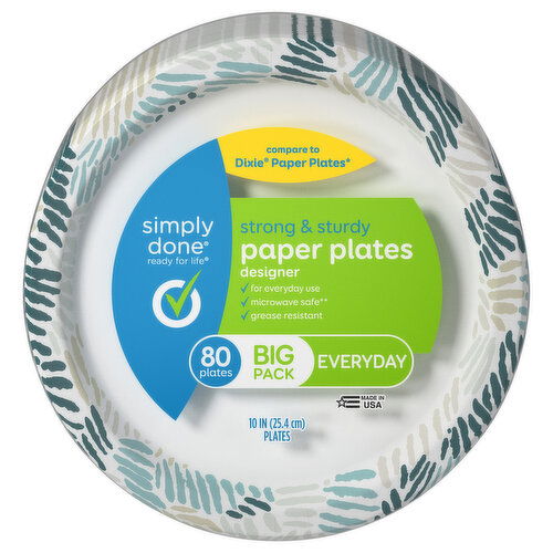 Simply Done Paper Plates, Designer, Strong & Sturdy, Everyday, Big Pack