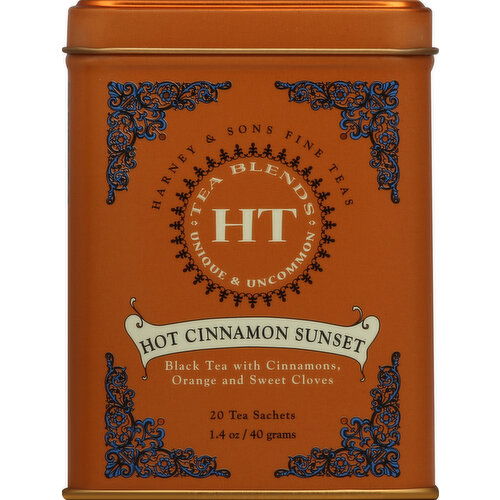 Harney & Sons Black Tea, Hot Cinnamon Sunset, Sachets