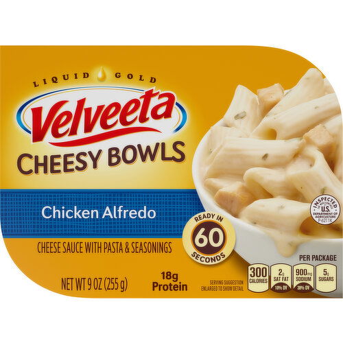 Velveeta Cheesy Bowls, Chicken Alfredo