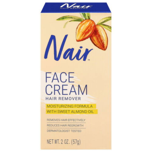 Nair Face Cream Moisturizing Formula with Sweet Almond Oil Hair Remover - 2 Ounce