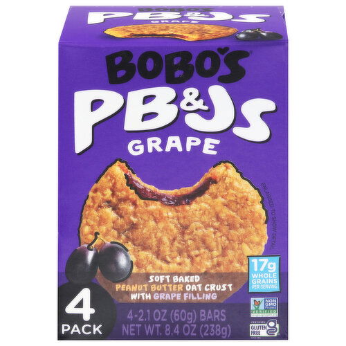 Bobo's Grape PB&Js - 4 Each