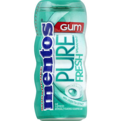 Mentos Gum, Spearmint, with Green Tea Extract