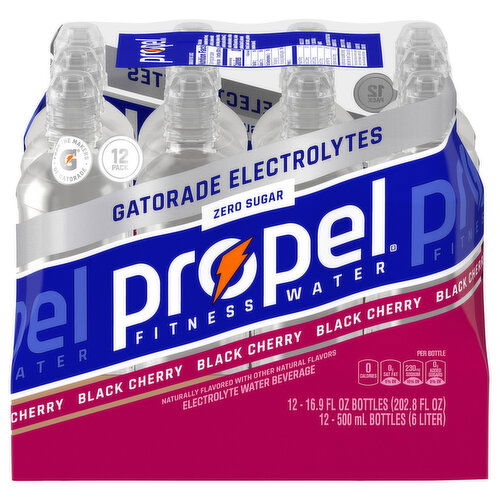 Propel Electrolyte Water Beverage, Zero Sugar, Black Cherry