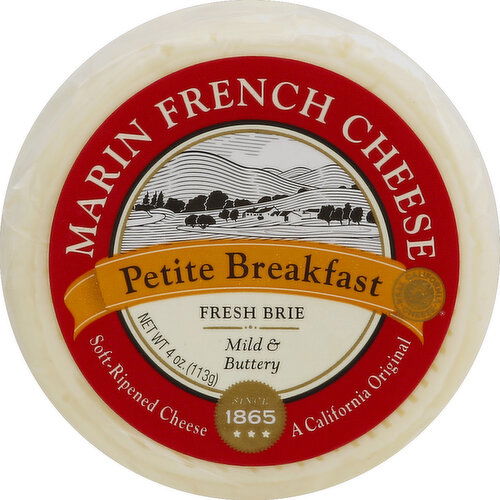 Marin French Cheese Cheese, Soft-Ripened, Petite Breakfast, Fresh Brie