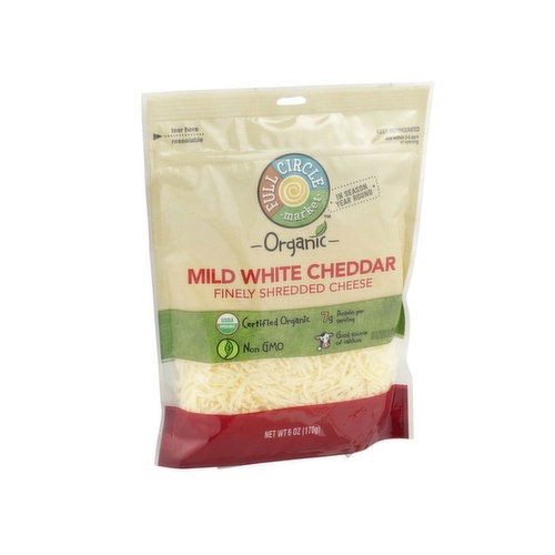 Full Circle Market Mild White Cheddar Finely Shredded Cheese