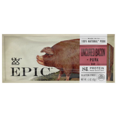 Epic Bar, Uncured Bacon + Pork