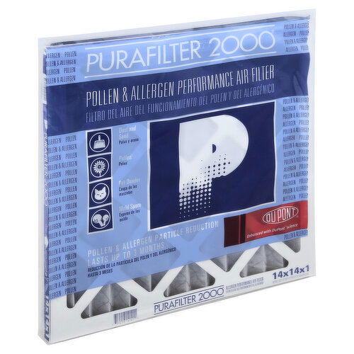 Purafilter 2000 Air Filter, Performance, Pollen & Allergen - 1 Each