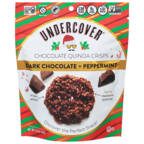 Undercover Chocolate Quinoa Crisps, Dark Chocolate + Peppermint