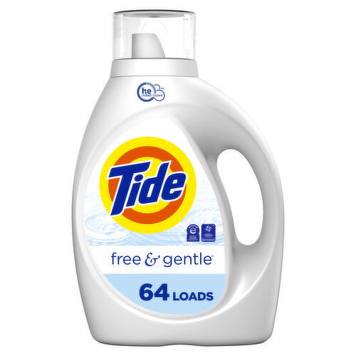 Tide Free & Gentle Liquid Laundry Detergent, 64 Loads