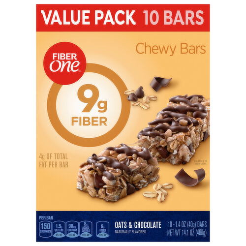 Fiber One Oats & Chocolate Chewy Bars Value Pack - 10 Each